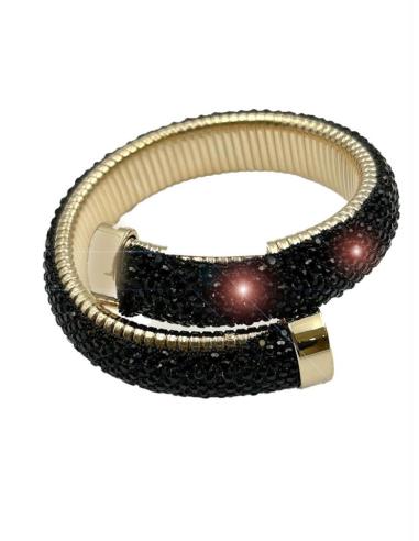 PULSERAS MUJER NEGRAS EN CRISTAL FIESTA AJUSTABLES | EL JARDIN DEL DESEO