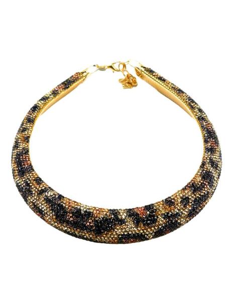 COLLARES MUJER DE CRISTAL BRILLO EN ANIMAL PRINT | EL JARDIN DEL DESEO