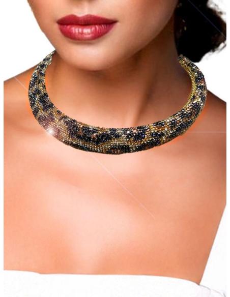 COLLARES MUJER DE CRISTAL BRILLO EN ANIMAL PRINT | EL JARDIN DEL DESEO