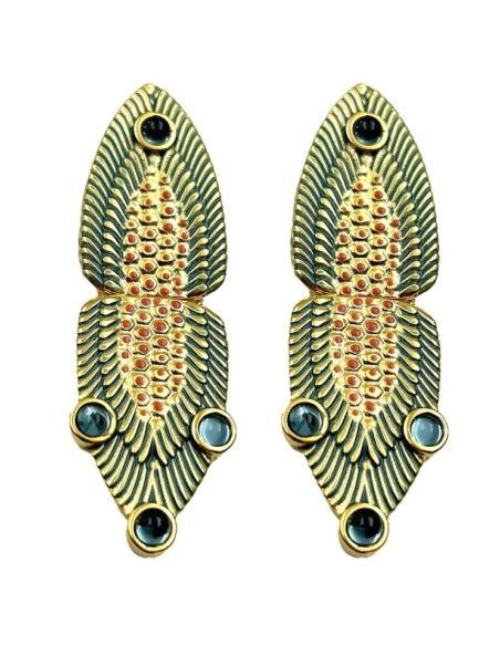 PENDIENTES LARGOS DORADOS INSPIRADOS EN AFRICA PARA BODAS