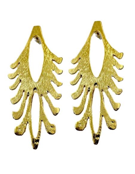PENDIENTES DORADOS LARGOS PARA INVITADAS DE BODAS