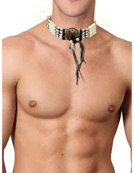 COLLARES CHOKER ESILO NAVAJO BLANCOS Y NEGROS ARTESANIA TRIBAL