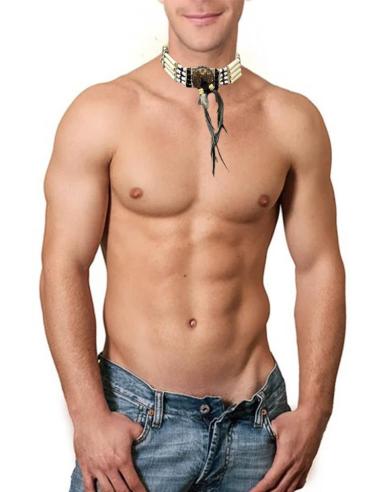 COLLARES CHOKER ESILO NAVAJO BLANCOS Y NEGROS ARTESANIA TRIBAL