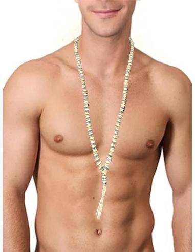 COLLARES HOMBRE JAPAS MALAS DE HUESO Y TURQUESA TIBETANA