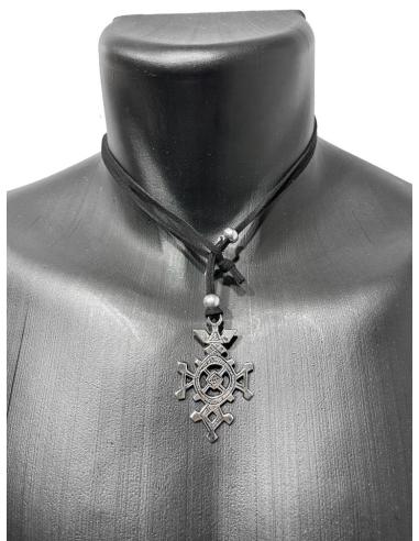 CRUZ TUAREG DE LOS HOMBRES AZULES DEL DESIERTO COLLARES CON CRUCES PLATEADAS