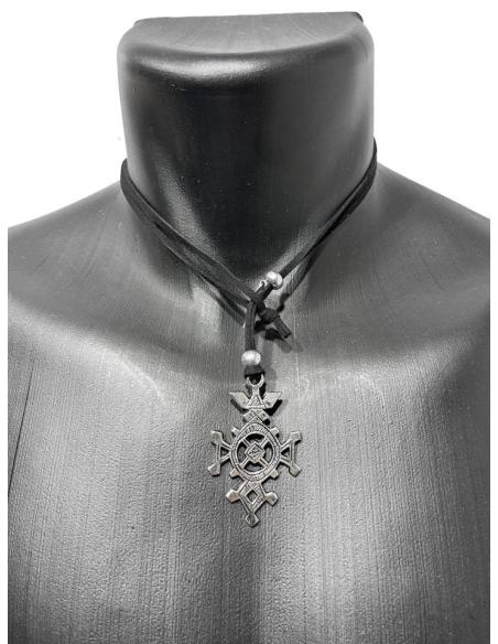 CRUZ TUAREG DE LOS HOMBRES AZULES DEL DESIERTO COLLARES CON CRUCES PLATEADAS