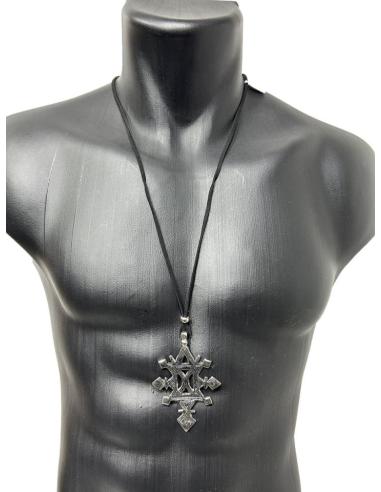 COLLARES UNISEX CON CRUZ TUAREG DORADA O PLATEADA