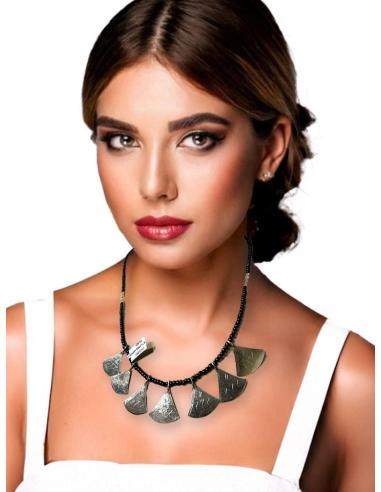 COLLARES TUAREG NEGROS Y PLATEADOS JOYERIA BOHEMIA