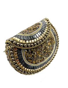 BOLSOS MARRONES Y NEGROS COFRE MOSAICO DE PIEDRA | ACCESORIOS BODA