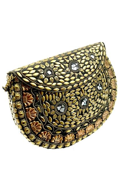 BOLSOS BODA DORADOS ENVEJECIDOS COFRE DE METAL | COMPLEMENTOS MUJER