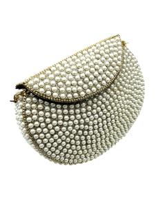 BOLSOS DE BODA CON PERLAS BLANCAS Y DORADO | ACCESORIOS NOVIAS