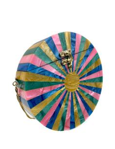 BOLSOS DE INVITADA COFRE REDONDO MULTICOLOR | ACCESORIOS BODAS