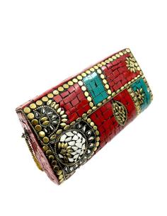 BOLSOS ROJOS DE INVITADA DE BODA COFRE MOSAICO | ACCESORIOS MUJER