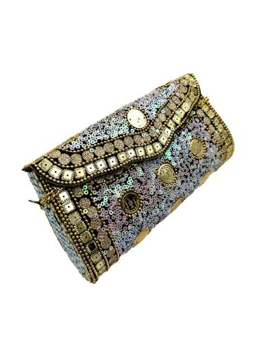 BOLSOS COFRE BLANCOS CON LENTEJUELAS IRISADAS | ACCESORIOS BODA