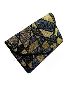 Imagen del producto BOLSOS FIESTA CARTERA DE PEDRERIA DORADA Y NEGRA | COMPLEMENTOS BODA