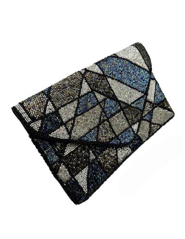BOLSOS FIESTA CARTERA DE PEDRERIA PLATEADA Y NEGRA | COMPLEMENTOS BODA