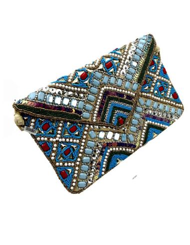 BOLSOS DE PEDRERIA CARTERAS AZULES Y MULTICOLORES | ACCESORIOS MUJER