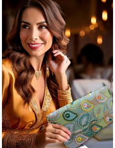 BOLSOS AZULES ESTAMPADOS CARTERAS PARA INVITADAS | ACCESORIOS BODA 2