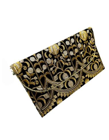 BOLSOS NEGROS PARA BODAS CON ESTAMPADO DORADO | ACCESORIOS INVITADA