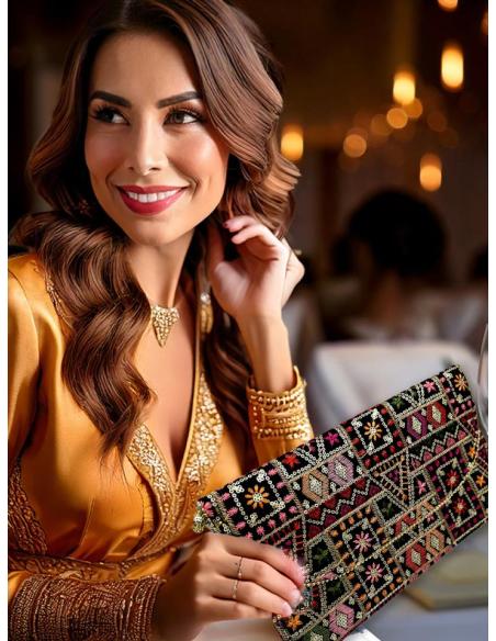 BOLSOS MUJER NEGROS CARTERAS ELEGANTES ESTAMPADAS | ACCESORIOS BODA