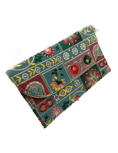 BOLSOS DE INVITADA CARTERAS VERDES ESTAMPADAS | COMPLEMENTOS BODA