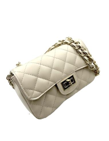 BOLSOS PIEL BEIGE ACOLCHADOS PEQUEÑOS | BOLSOS MUJER