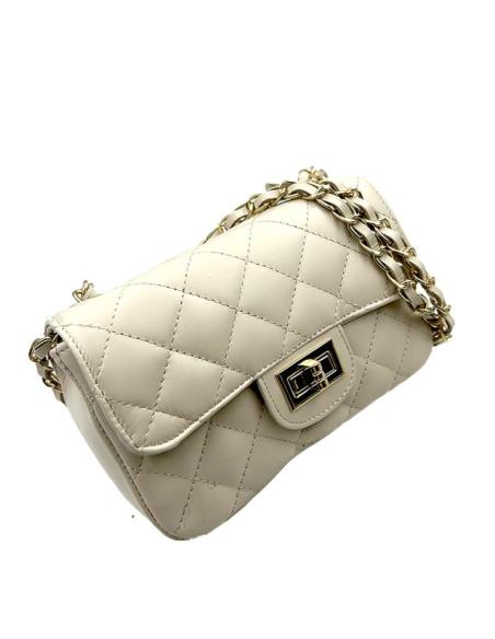 BOLSOS PIEL BEIGE ACOLCHADOS PEQUEÑOS | BOLSOS MUJER