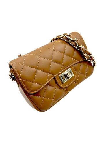 BOLSOS PIEL MARRONES ACOLCHADOS PEQUEÑOS | BOLSOS MUJER