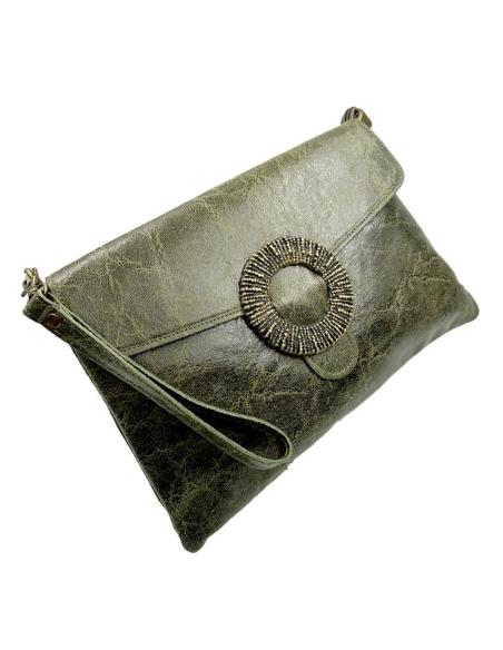 BOLSOS PIEL VERDES CAZA CARTERAS PARA DIA Y NOCHE | BOLSOS MUJER