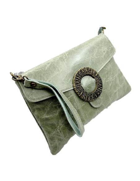 BOLSOS PIEL VERDES SECO CARTERAS PARA DIA Y NOCHE | BOLSOS MUJER