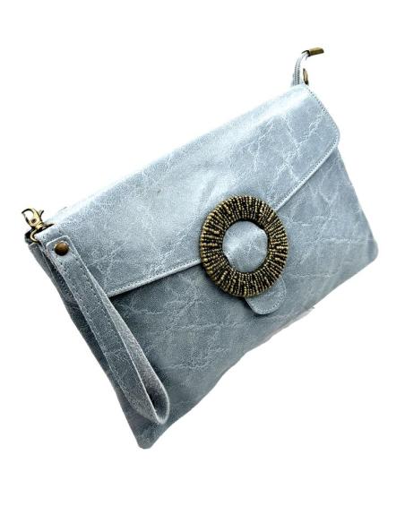 BOLSOS PIEL AZULES CLARO CARTERAS PARA DIA Y NOCHE | BOLSOS MUJER