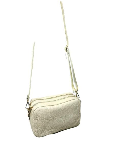 BOLSOS DE PIEL BEIGE PEQUEÑOS CON DOBLE CREMALLERA | BOLSOS MODA