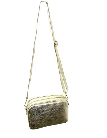 BOLSOS PIEL DORADOS PEQUEÑOS Y DOBLE CREMALLERA | BOLSOS MODA