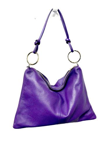 BOLSOS PIEL MORADOS DE ASA CORTA Y NUDOS | ACCESORIOS MUJER