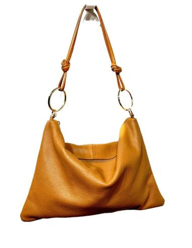 BOLSOS PIEL MARRONES TOFFEE DE ASA CORTA | ACCESORIOS MUJER