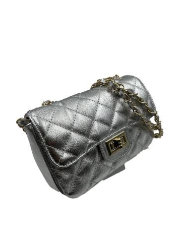 BOLSOS PIEL PLATEADOS ACOLCHADOS PEQUEÑOS | BOLSOS MUJER