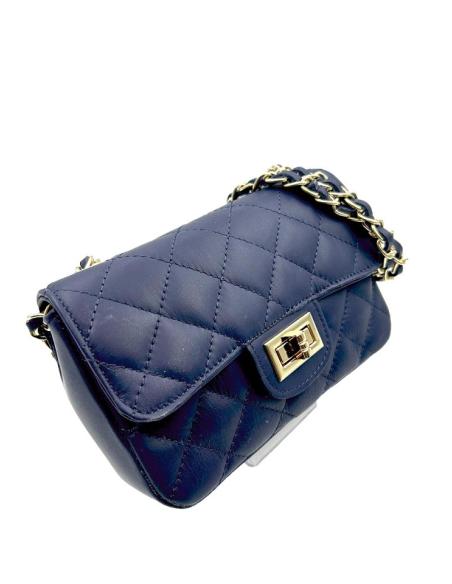 BOLSOS PIEL AZULES MARINO ACOLCHADOS PEQUEÑOS | BOLSOS MUJER