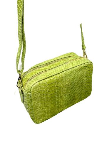 BOLSOS MUJER DE PIEL VERDES LIMA DIBUJO SERPIENTE | BOLSOS MADRID