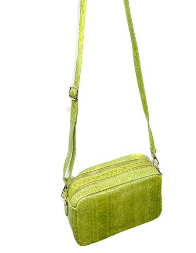 BOLSOS MUJER DE PIEL VERDES LIMA DIBUJO SERPIENTE | BOLSOS MADRID
