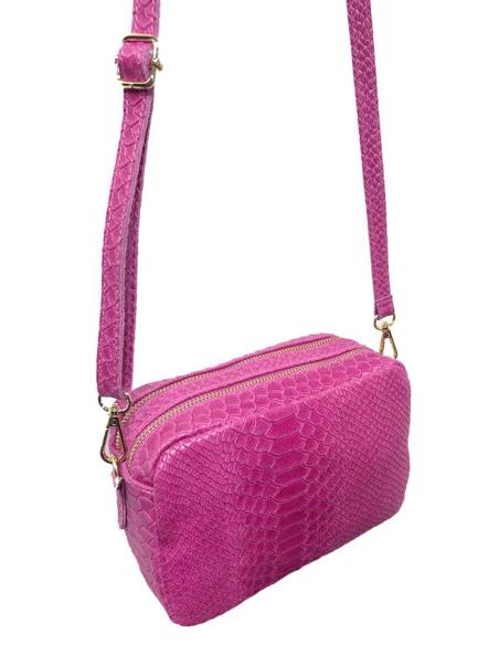 BOLSOS MUJER DE FUCSIAS DIBUJO SERPIENTE | BOLSOS MADRID