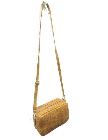 BOLSOS MUJER EN PIEL COLO CAMEL DIBUJO SERPIENTE | BOLSOS MADRID