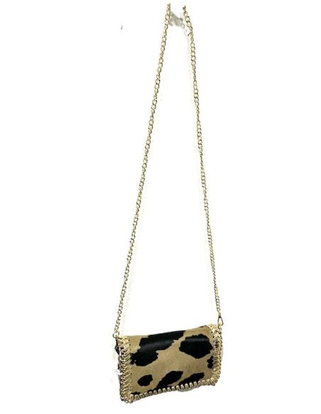 BOLSOS PIEL DE PELO VACA VERDE CAZA Y NEGRO | BOLSOS ANIMAL PRINT MODA