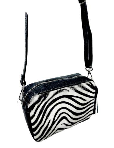 BOLSOS MUJER PIEL PELO CEBRA EN BLANCO Y NEGRO | BOLSOS ANIMAL PRINT MODA