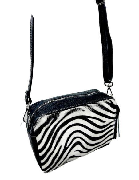 BOLSOS MUJER PIEL PELO CEBRA EN BLANCO Y NEGRO | BOLSOS ANIMAL PRINT MODA