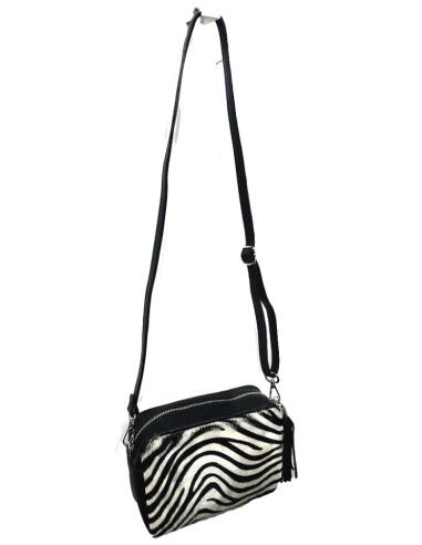 BOLSOS MUJER PIEL PELO CEBRA EN BLANCO Y NEGRO | BOLSOS ANIMAL PRINT MODA