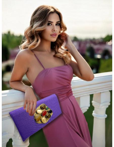 BOLSOS FIESTA MORADOS CARTERAS BODAS CON PEDRERIA | COMPLEMENTOS MUJER