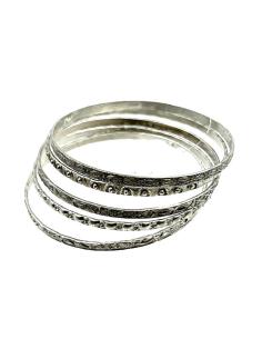 Imagen del producto PULSERAS PLATEADAS FINAS INDIAS BOHEMIAS | ACCESORIOS MUJER