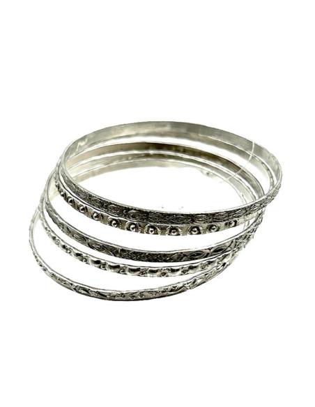 PULSERAS PLATEADAS FINAS INDIAS BOHEMIAS | ACCESORIOS MUJER
