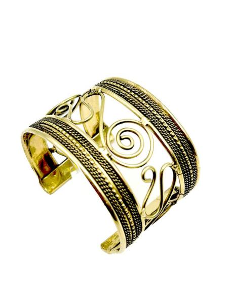 PULSERAS DORADAS BRAZALETES ANCHOS CALADOS ETNICOS | MODA BOHO
