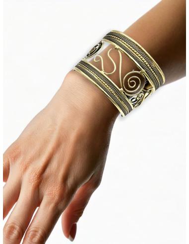 PULSERAS DORADAS BRAZALETES ANCHOS CALADOS ETNICOS | MODA BOHO